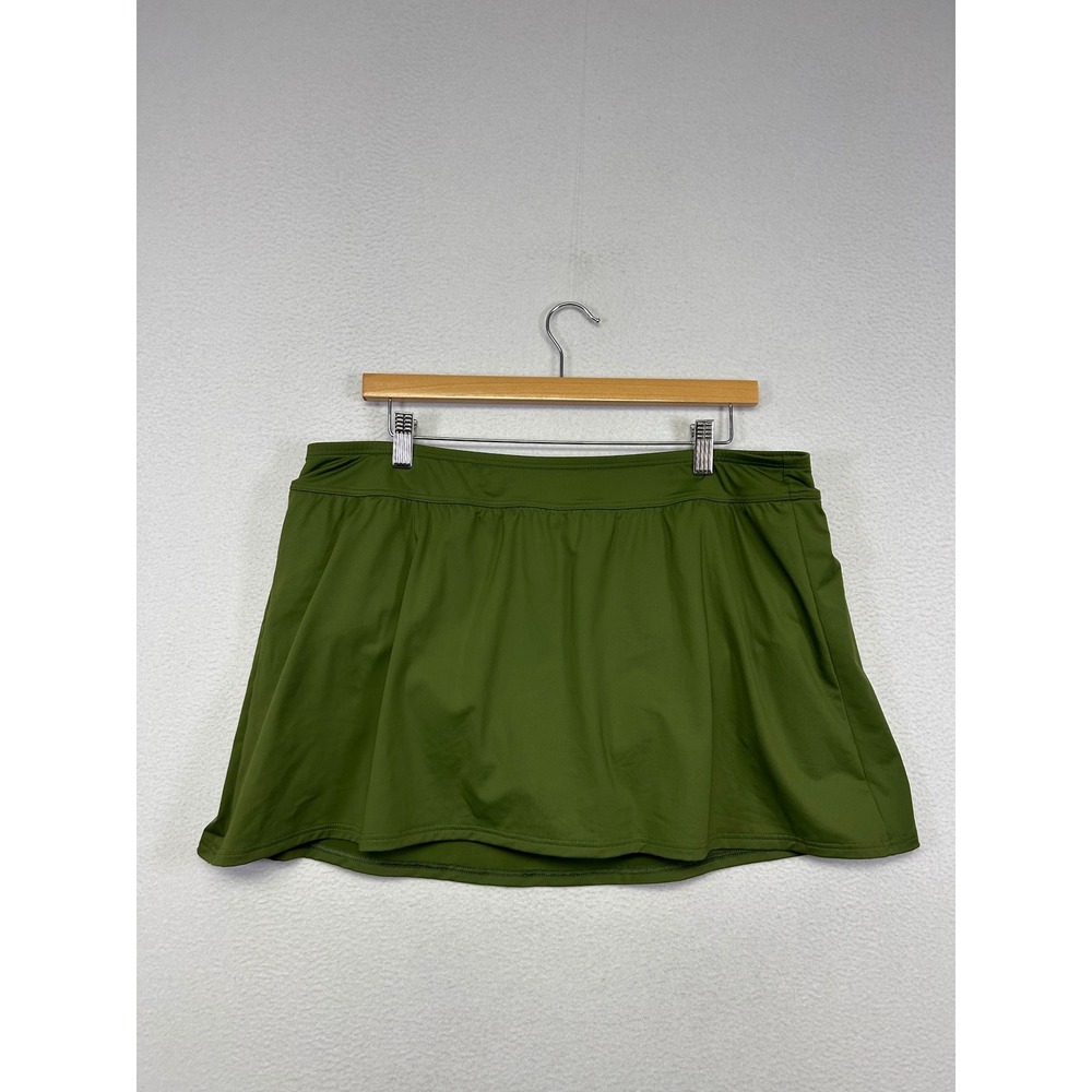 Beach Lands End Womens 16W Green Swim Skirt Skort Bottoms